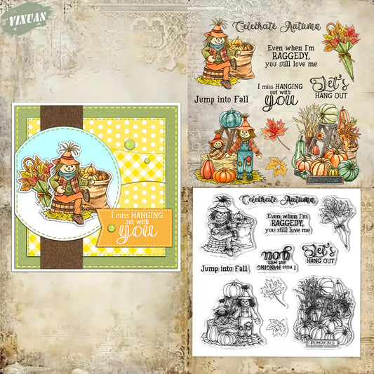 YX2027 S Clear Stamps and Metal Cutting Dies Set for DIY Greeting Cards Scrapbooking Crafts Party Decorations Invitations Card Making