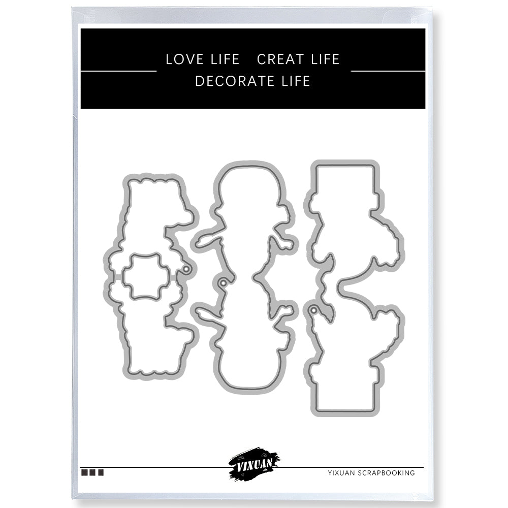 Santa Claus and Snowman Cutting Dies And Stamp Set YX1481-S+D