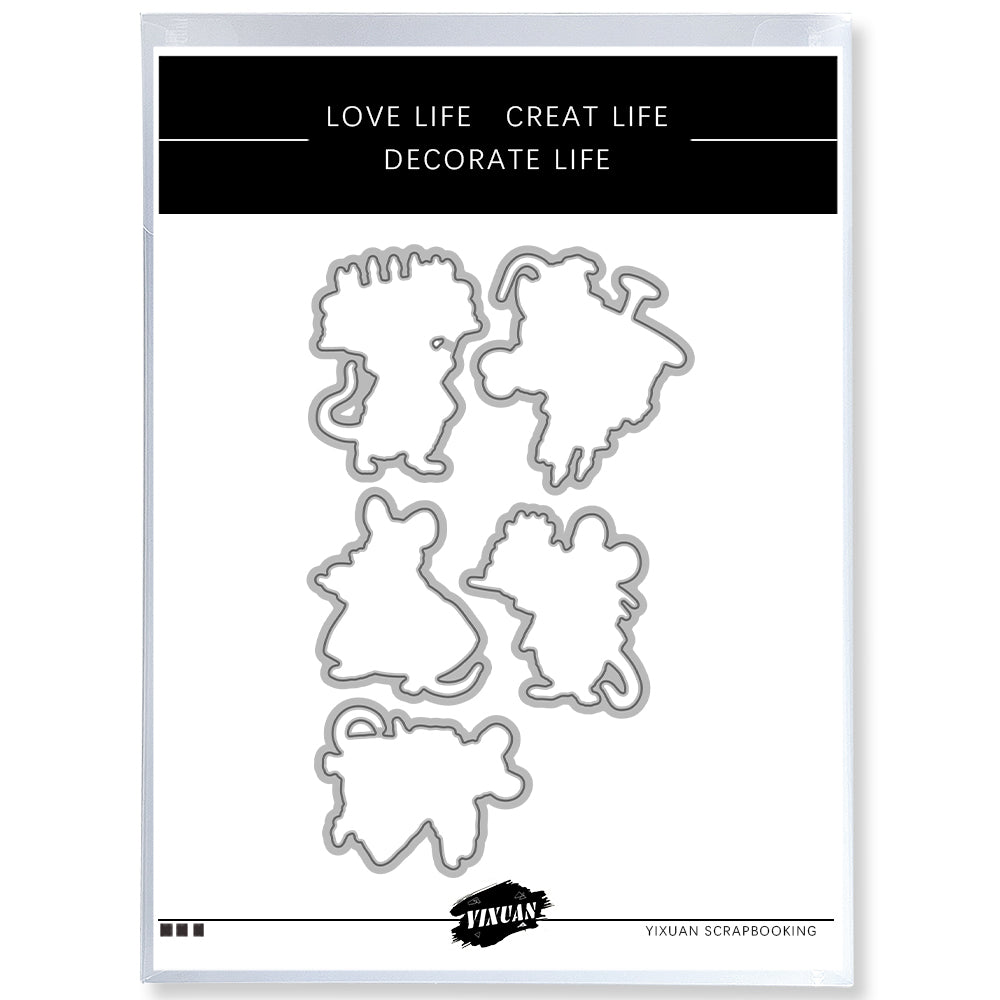 Diligent Mouse Cutting Dies And Stamp Set YX1448-S+D