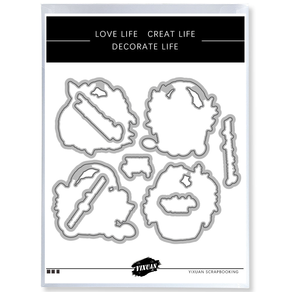 Easter Basket Rabbit Chicken Cutting Dies And Stamp Set YX1587-S+D