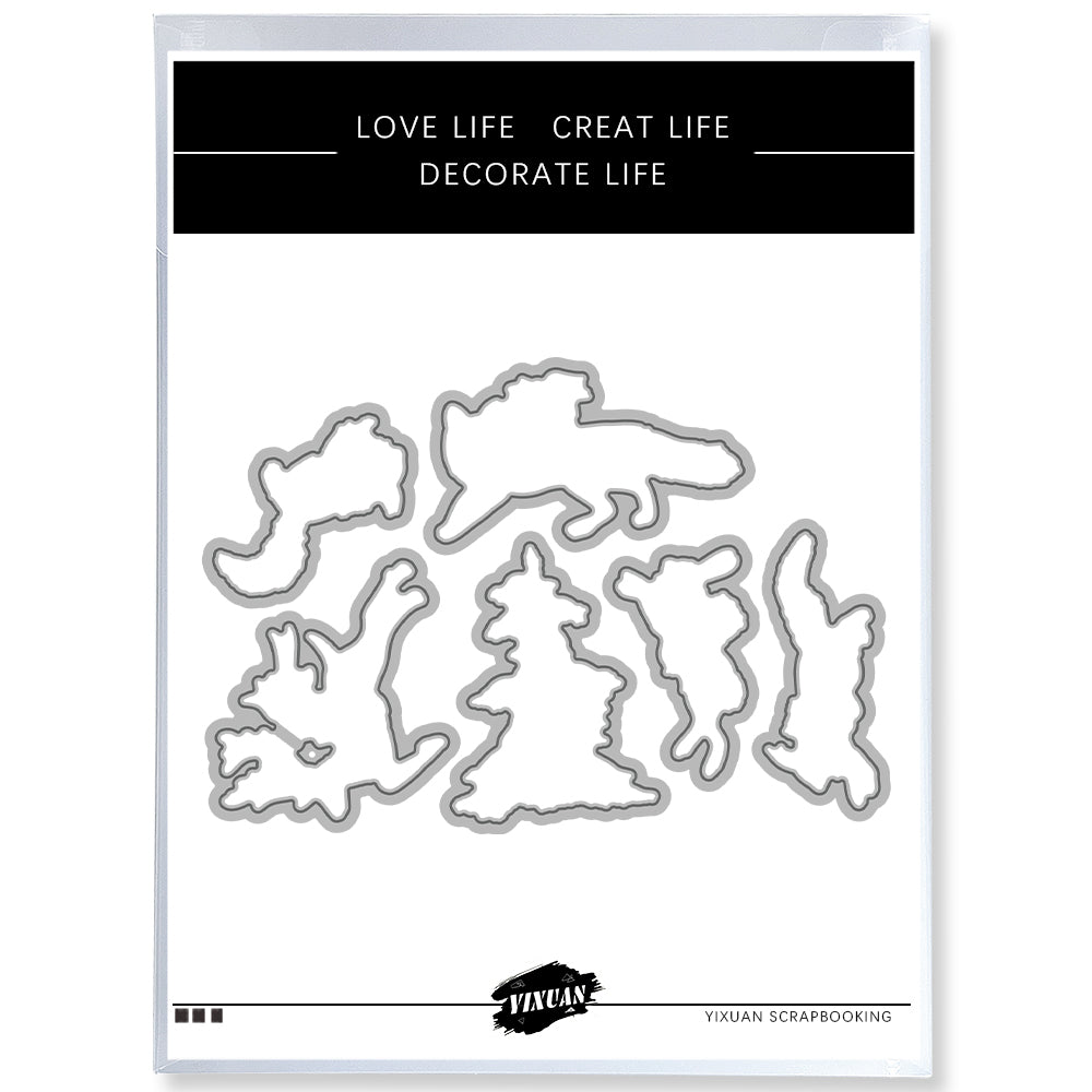 Animals Running in Snow Cutting Dies And Stamp Set YX1549-S+D