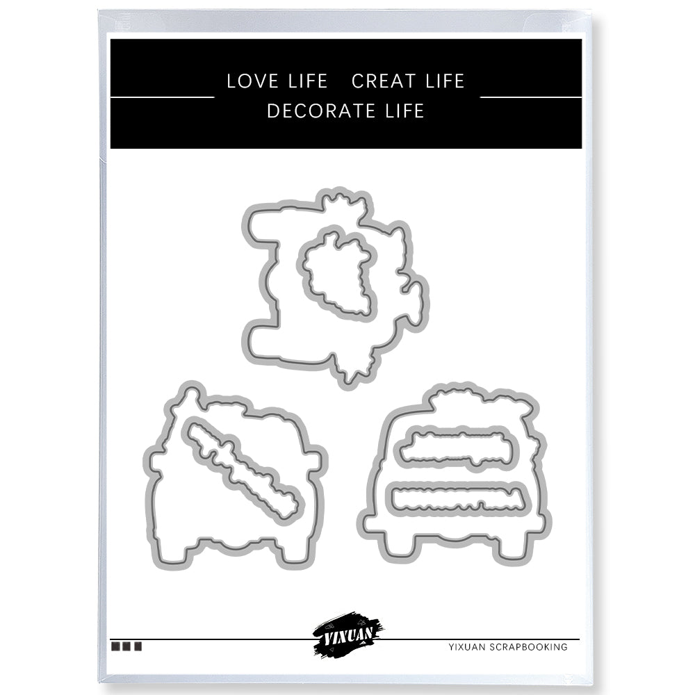 Pickups and Animals Cutting Dies And Stamp Set YX1510-S+D