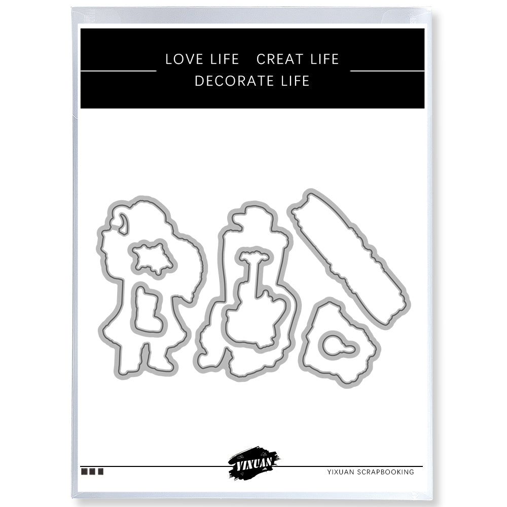 Realistic Santa Claus Cutting Dies And Stamp Set YX1480-S+D