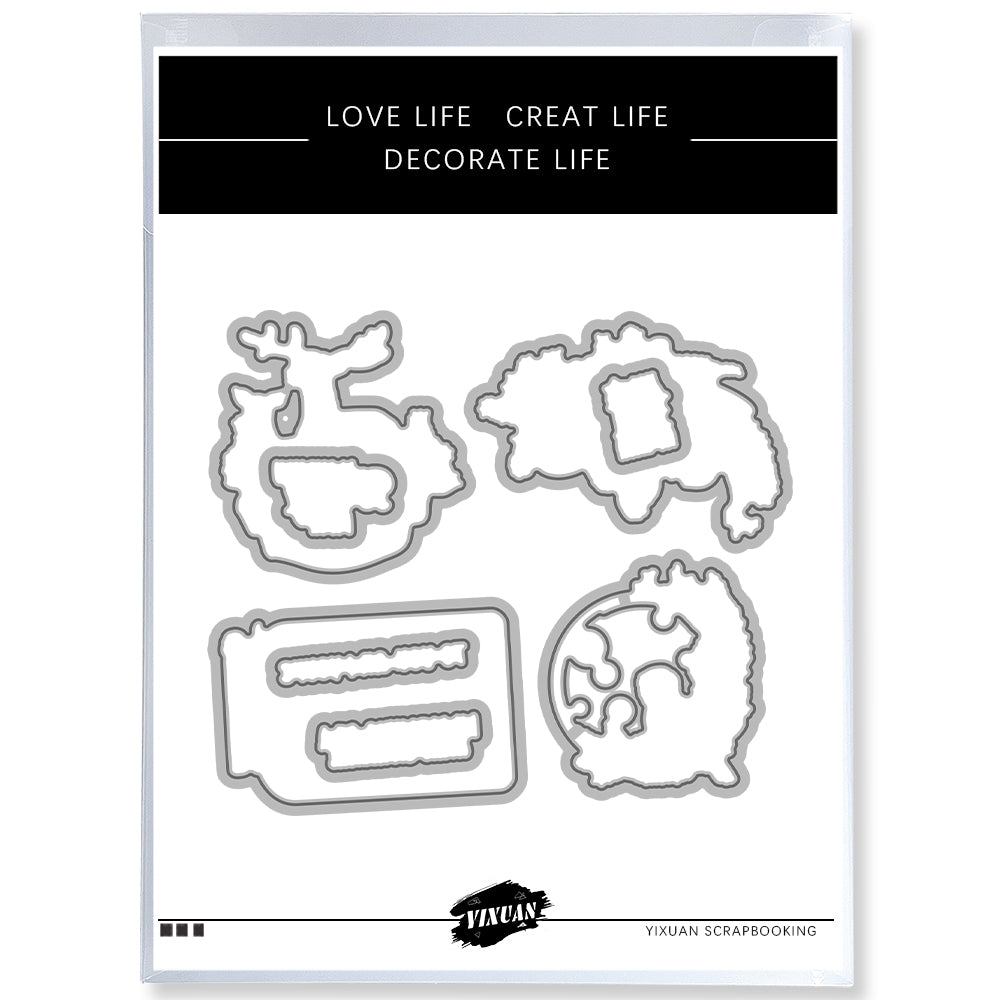 Animals in Hibernation Cutting Dies And Stamp Set YX1503-S+D