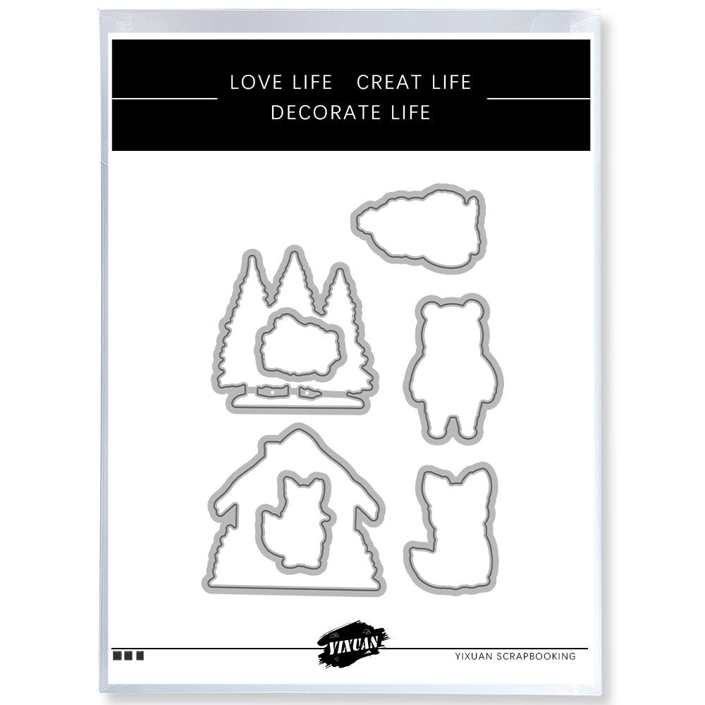 Christmas Animal House Cutting Dies And Stamp Set YX1555-S+D