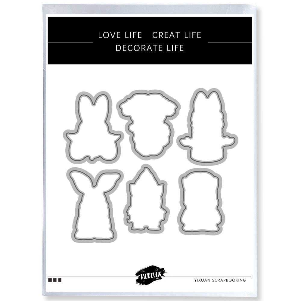 Easter Cartoon Dwarf Cutting Dies And Stamp Set YX1586-S+D