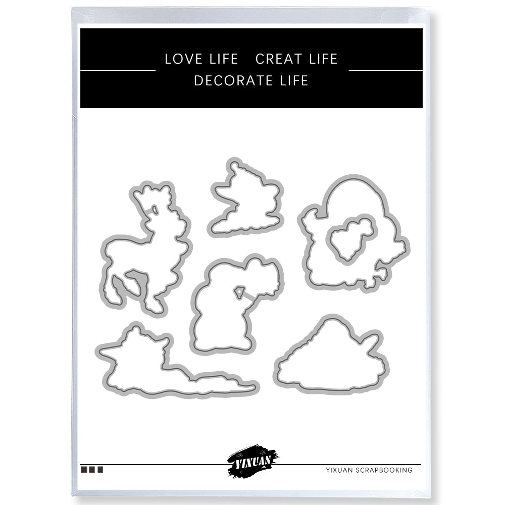 Strange Santa Claus and Old Elves Cutting Dies And Stamp Set YX1551-S+D