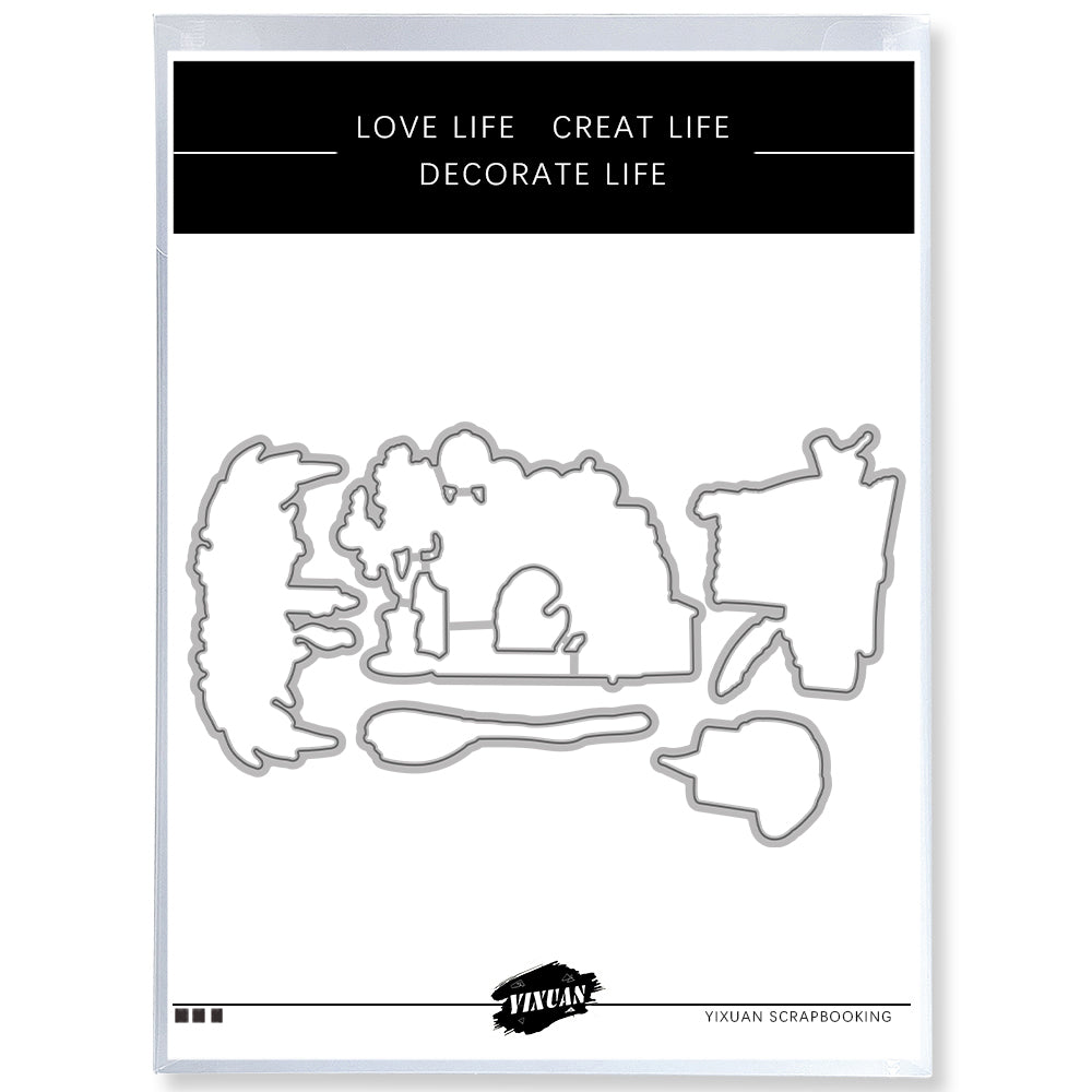 Halloween materials Cutting Dies And Stamp Set YX1430-S+D