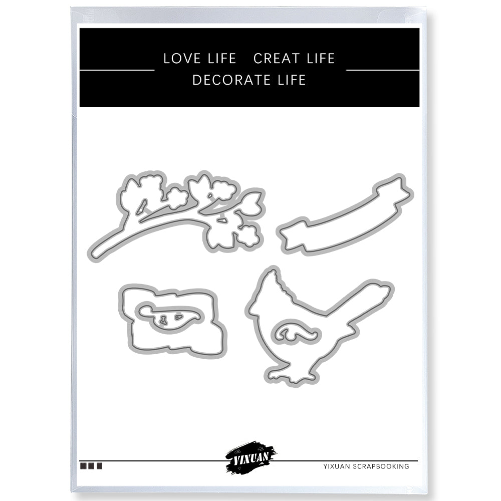 Christmas Bird Design Cutting Dies And Stamp Set YX1511-S+D