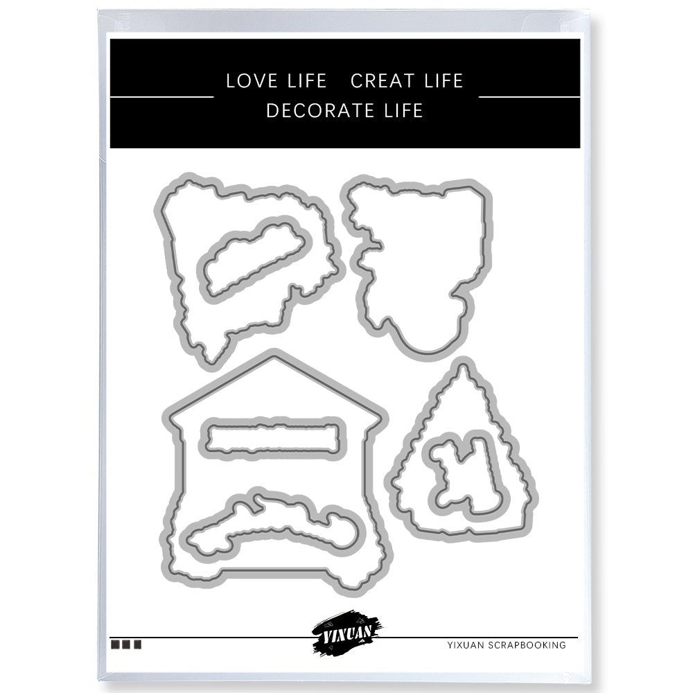 Christmas Decorations Cutting Dies And Stamp Set YX1505-S+D
