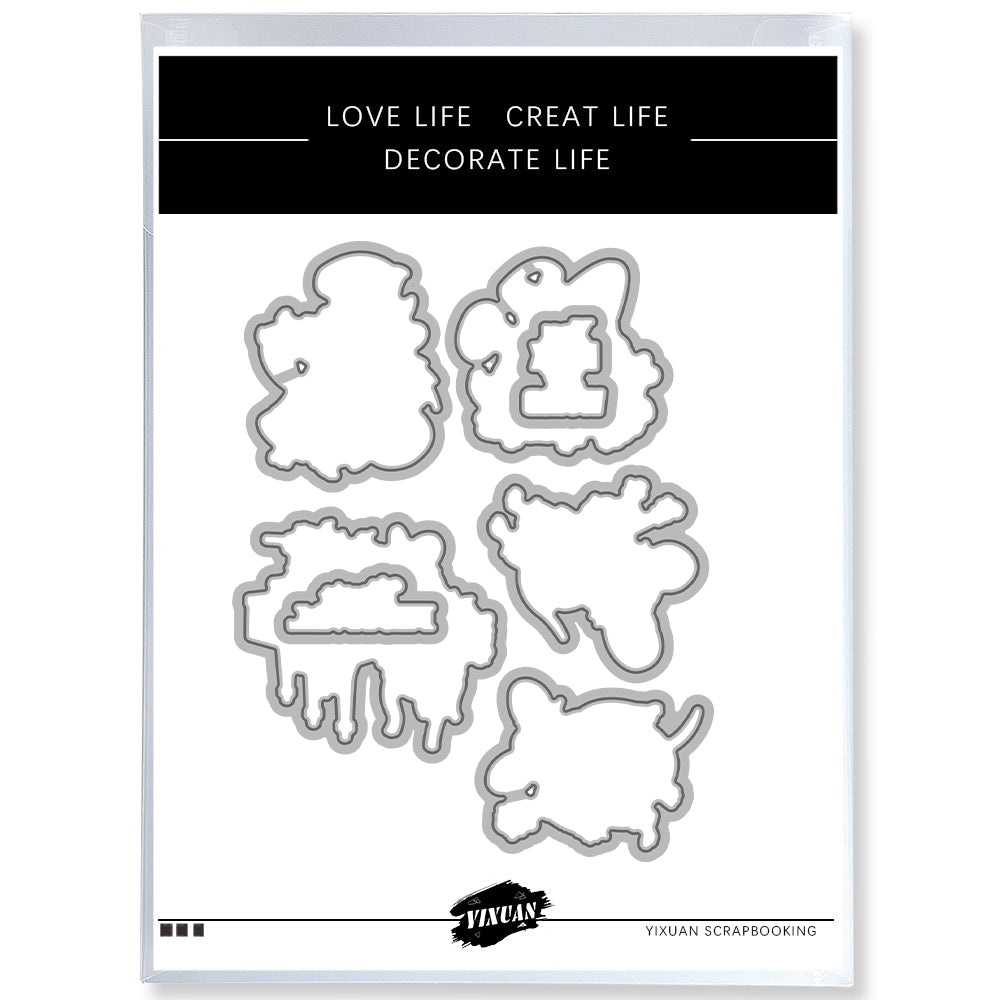 The Mouse Playing the Piano Cutting Dies And Stamp Set YX1496-S+D