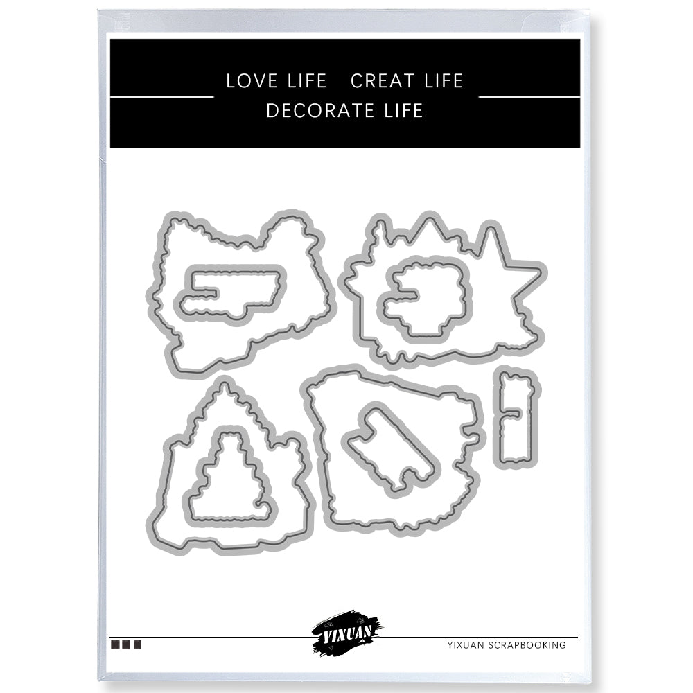 Christmas Decorative Ornaments Cutting Dies And Stamp Set YX1581-S+D