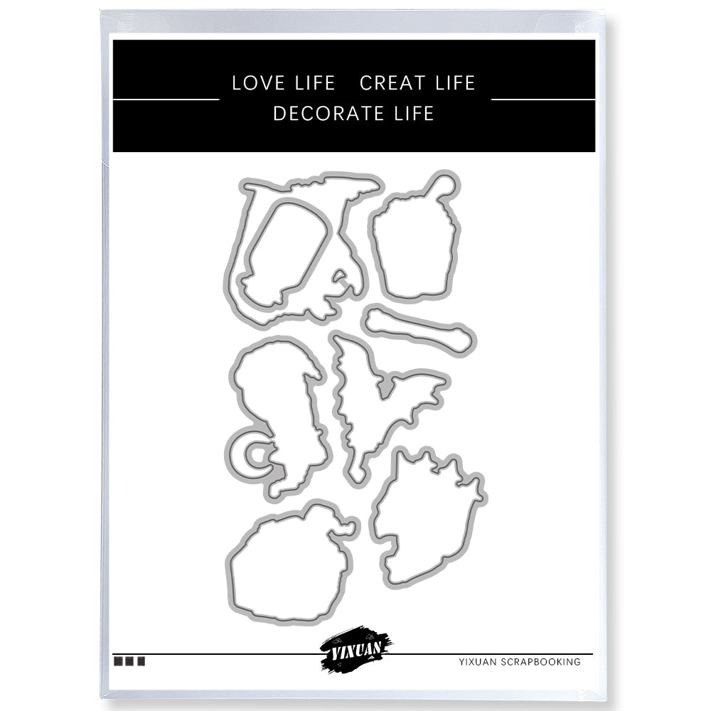 Halloween materials Cutting Dies And Stamp Set YX1428-S+D
