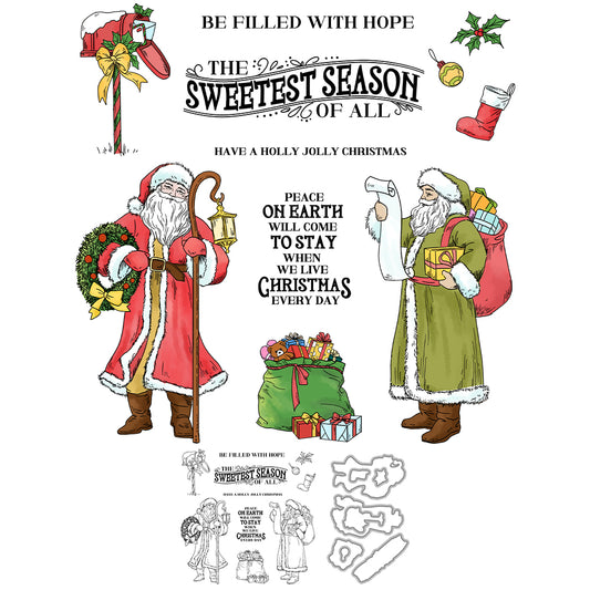 Realistic Santa Claus Cutting Dies And Stamp Set YX1480-S+D