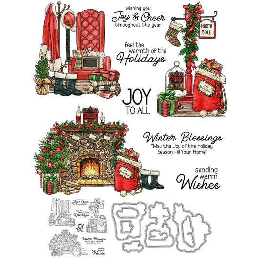 Sofa and Stove Cutting Dies And Stamp Set YX1578-S+D