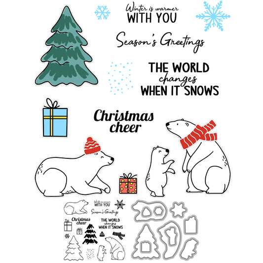 Design Bear Cutting Dies And Stamp Set YX1529-S+D