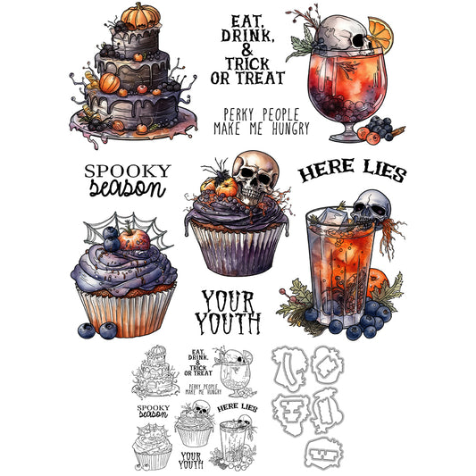 Delicious Cake Cutting Dies And Stamp Set YX1449-S+D