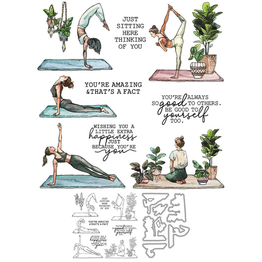 Yoga Fitness Cutting Dies And Stamp Set YX1438-S+D