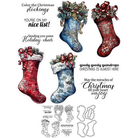 Christmas Decorations Cutting Dies And Stamp Set YX1506-S+D