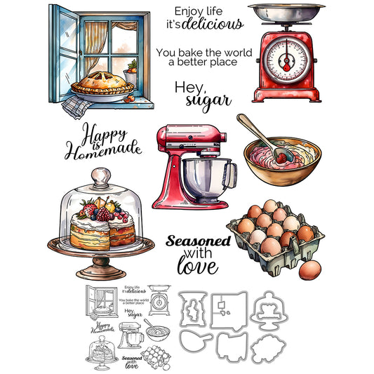 Cake Utensils Cutting Dies And Stamp Set YX1498-S+D