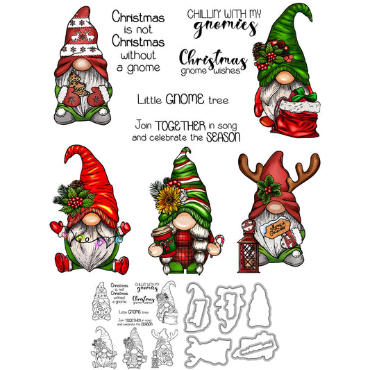 Christmas Dwarves Cutting Dies And Stamp Set YX1507-S+D
