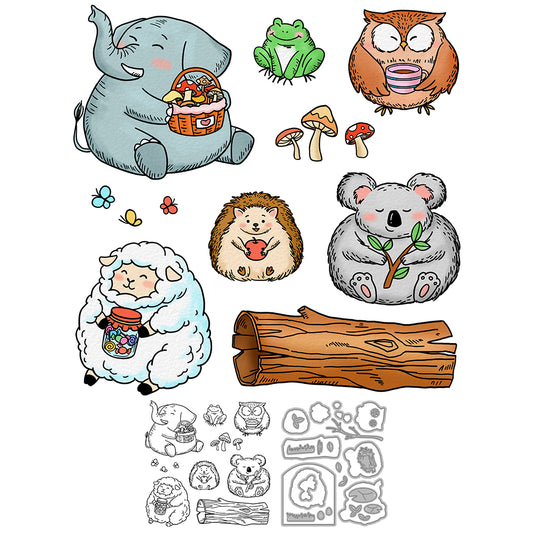 Round and Rolling Balloon Animals Cutting Dies And Stamp Set YX1572-S+D