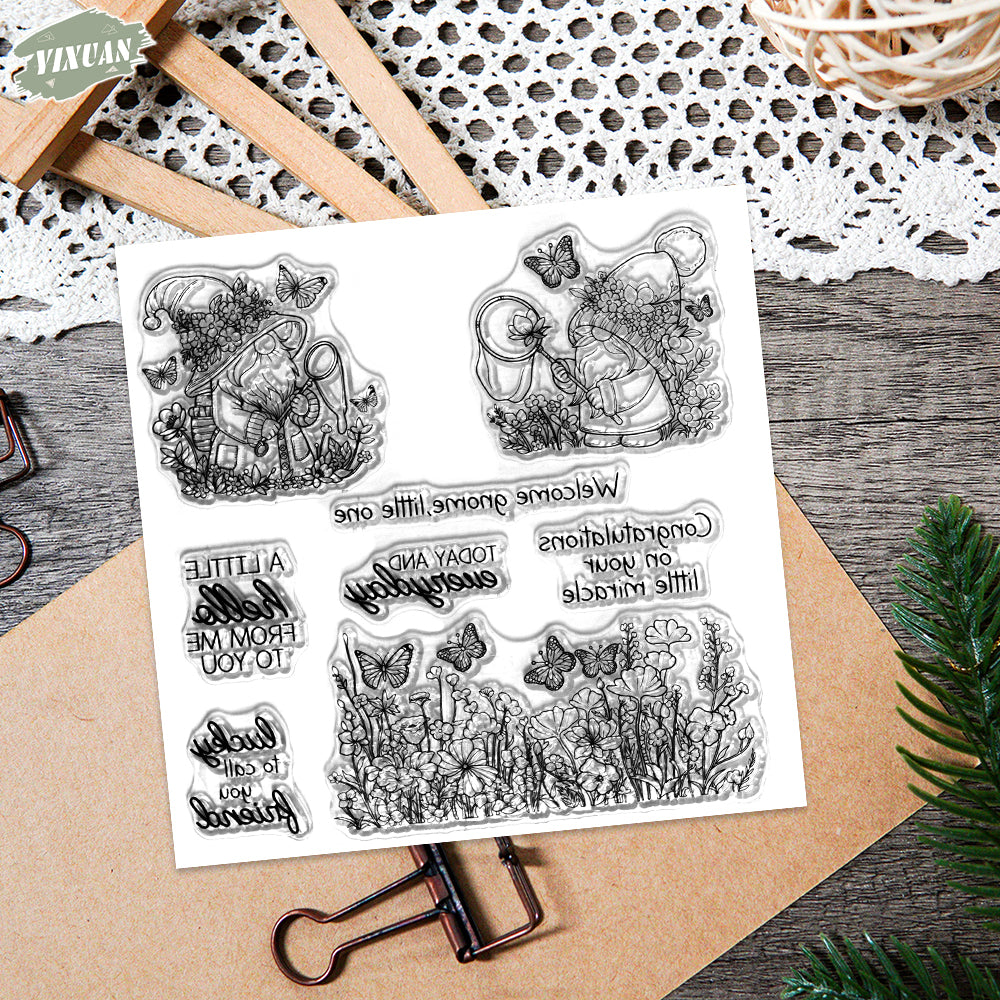 YX2046 S+D Clear Stamps and Metal Cutting Dies Set for DIY Greeting Cards Scrapbooking Crafts Party Decorations Invitations Card Making