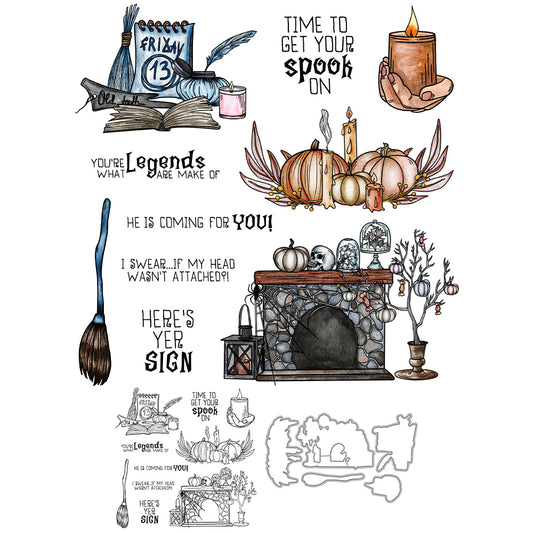 Halloween materials Cutting Dies And Stamp Set YX1430-S+D