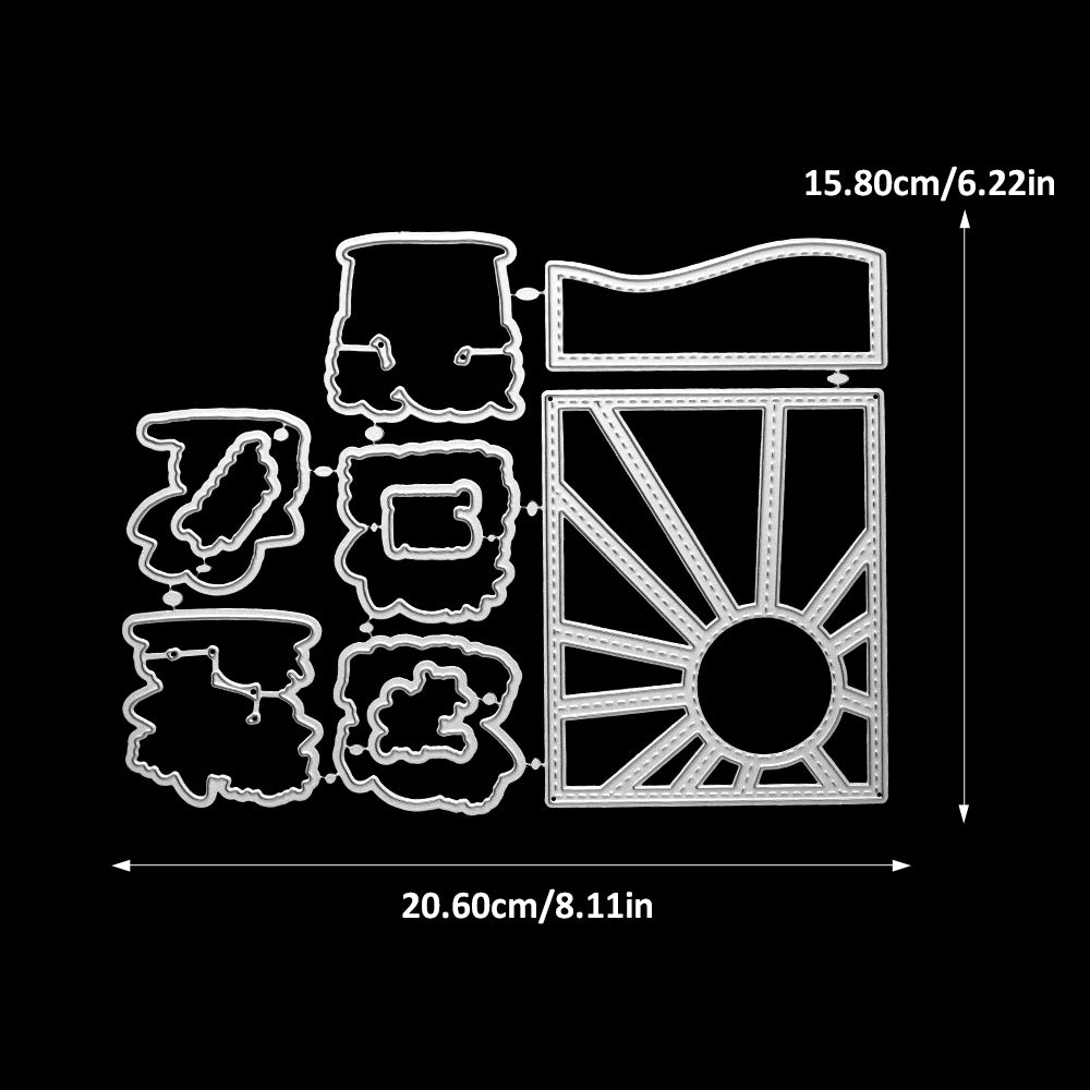 YX2048 S+D Clear Stamps and Metal Cutting Dies Set for DIY Greeting Cards Scrapbooking Crafts Party Decorations Invitations Card Making
