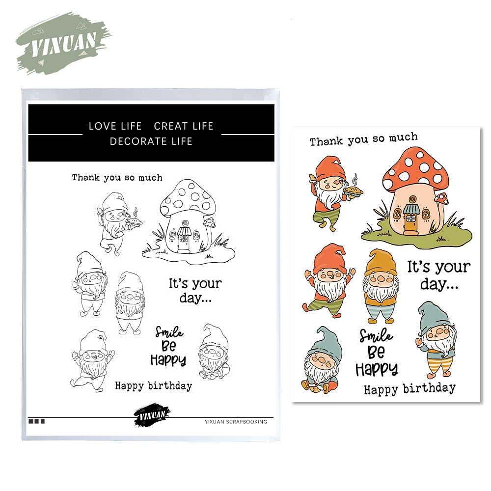 Gnome and Mushroom Stamp Kit