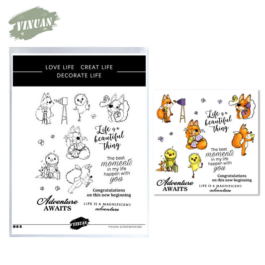 Fox And Ducks Joyful Life Cutting Dies And Stamp Set YX546-S+D