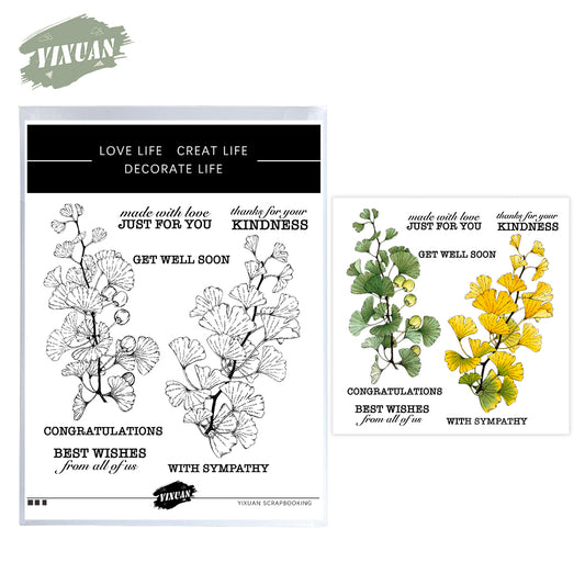 Spring Floral And Leaves Cutting Dies And Stamp Set YX1199-S+D