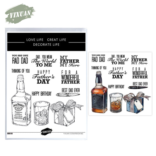 Summer Cup Of Cooling Ice Wine Bottle Cutting Dies And Stamp Set YX1184-S+D