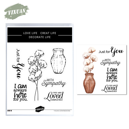 Home Decor Table Desk Flowers In Bottle Mini Cutting Dies And Stamp Set YX608-S+D