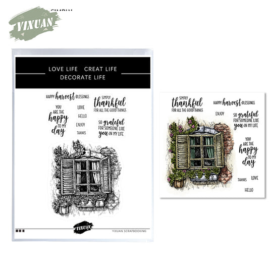 Garden Flower Vines Over The Window Cutting Dies And Stamp Set YX539-S+D