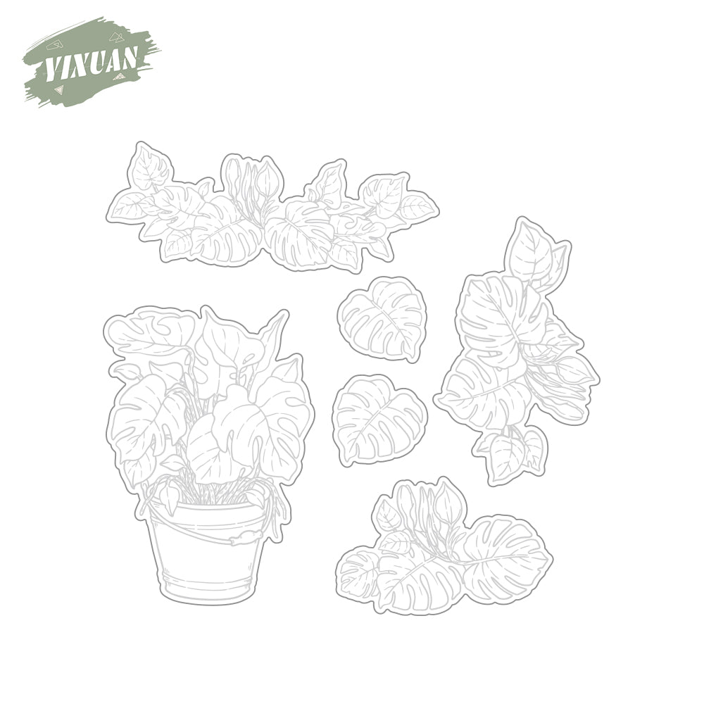 Spring Series Plants Leaves Cutting Dies And Stamp Set YX935-S+D