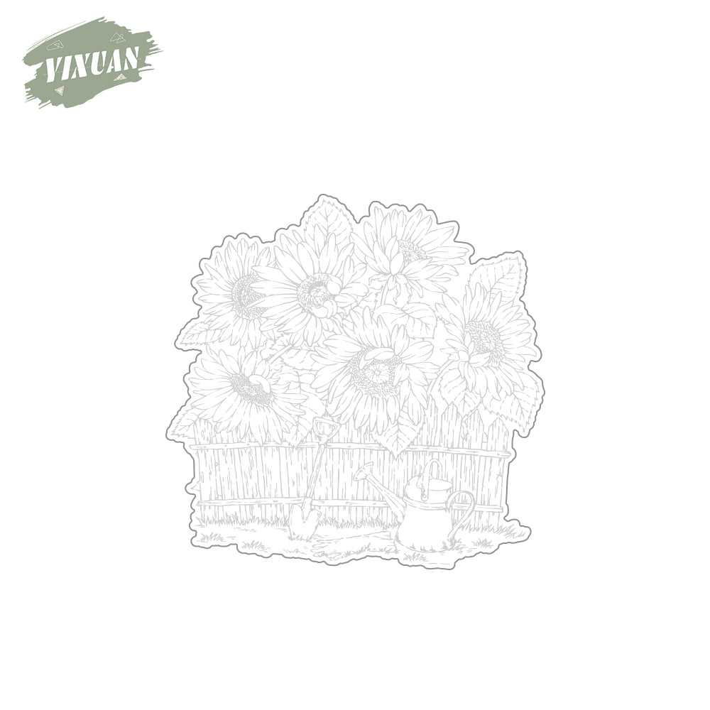 Spring Series Blooming Sunflowers Basket Cutting Dies And Stamp Set YX949-S+D