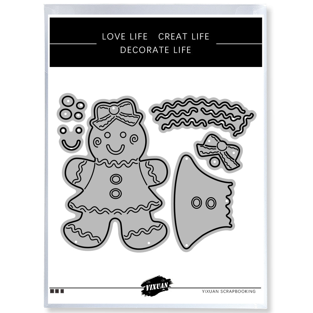 Cute Winter Christmas Gingerbread Man Metal Cutting Dies Set YX868,YX869,YX870