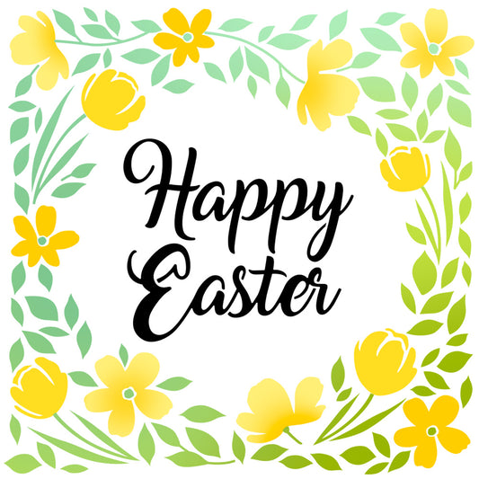 3pcs Happy Easter And Leaves Floral Plastic Stencils For Decor Scrapbooking Cards Background YX998