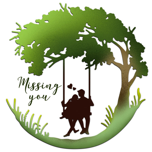 Love Couples On Tree Swings Metal Cutting Dies Set YX940