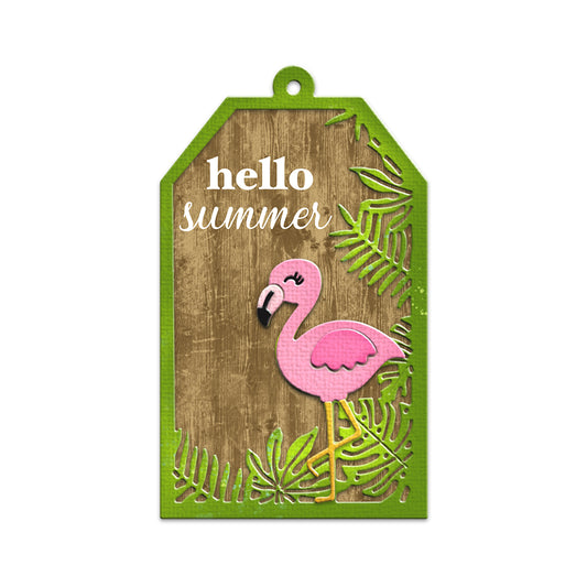 Summer Palm And Pink Flamingo Metal Cutting Dies Set YX1165