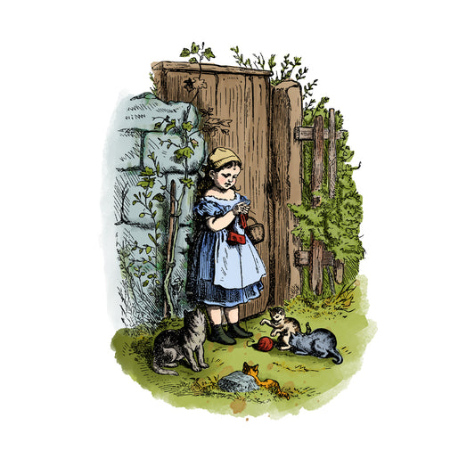 Retro Painting Little Girl Clear Stamp YX1029