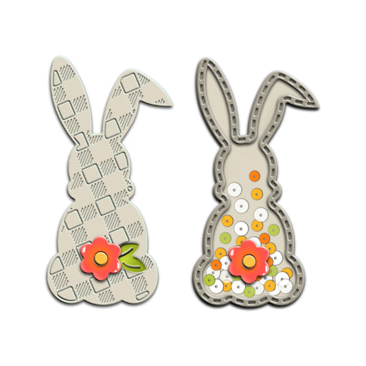 Easter Series Cute Rabbits Shaker Metal Cutting Dies Set YX1030