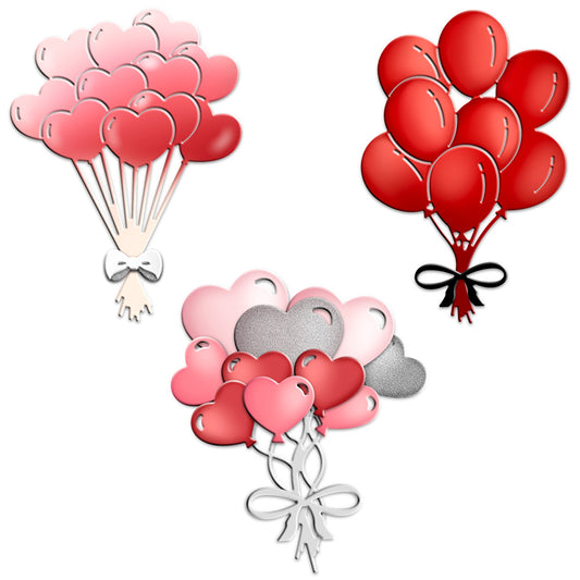 Love Valentine's Day Series Bows Hearts And Balloons Metal Cutting Dies Set YX905,YX906,YX907