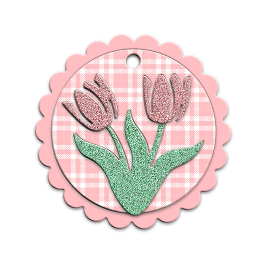 Blooming Tulip Flowers Round Shaker Metal Cutting Dies Set YX1172