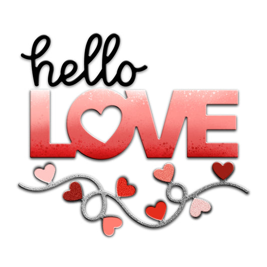 Hello Love Hearts Metal Cutting Dies Set Valentine's Day Decor YX1042