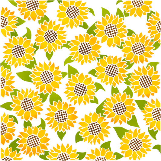 3PCS Spring Blooming Sunflowers Plastic Stencils For Decor Scrapbooking Cards Background 20220817-111