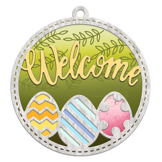 Colorful Easter Eggs Round Mini Shaker Metal Cutting Dies Set YX995