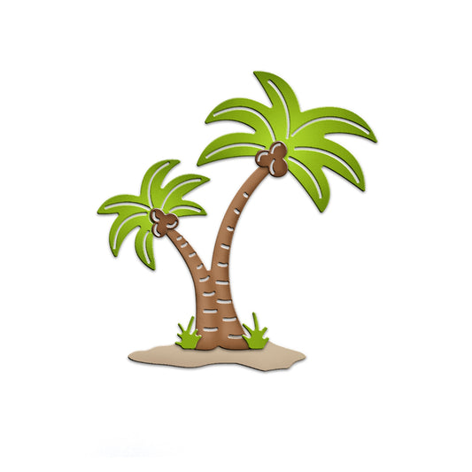 Summer Palm Tree And Beach Metal Cutting Dies Set YX1166