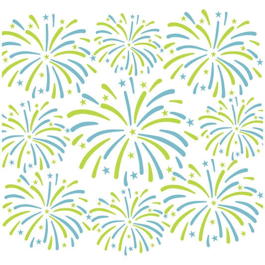 2PCs Beautiful Fireworks Background Stencil For Decor YX841